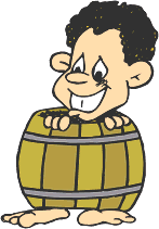 Man Wearing a Barrel
