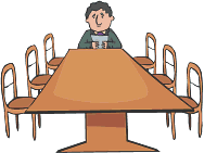 Man Alone at Conference Table