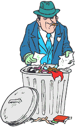 Man Digging Through Garbage for Evidence
