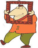 Man Holding Empty Frame