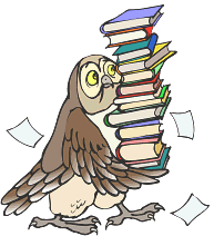 Owl with Armload of Books